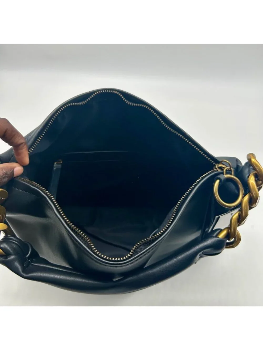 Nine West Gwynne Large Black Faux Leather Hobo
